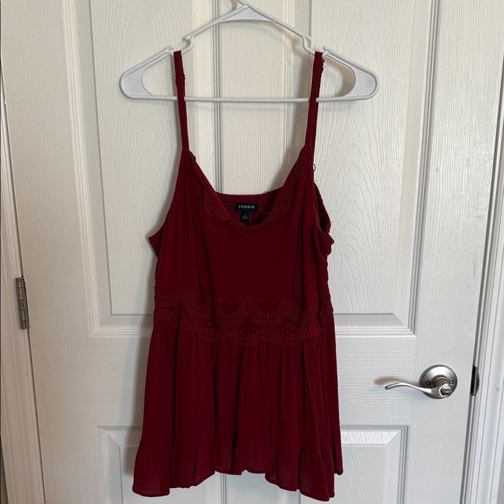 Torrid Deep Red Lace Camisole